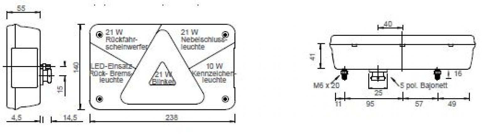 Multipoint 5 LED - 413148.001 - コンビネーションリアライト