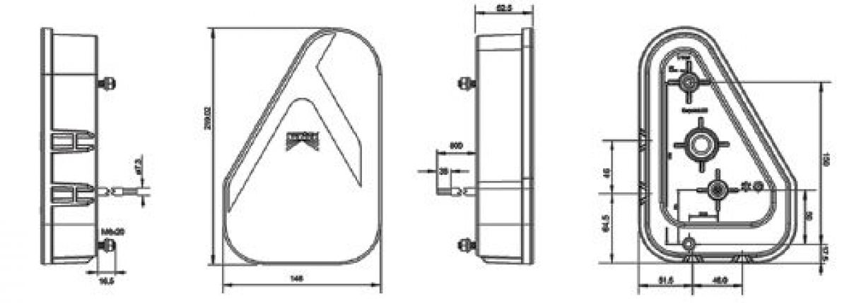 Earpoint LED 12V/24V - 417856.001 - コンビネーション・リアライト