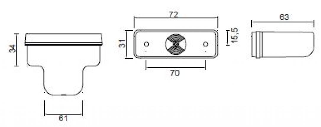 フラットポイント1 LED - 404779.001 - サイドマーカーライト