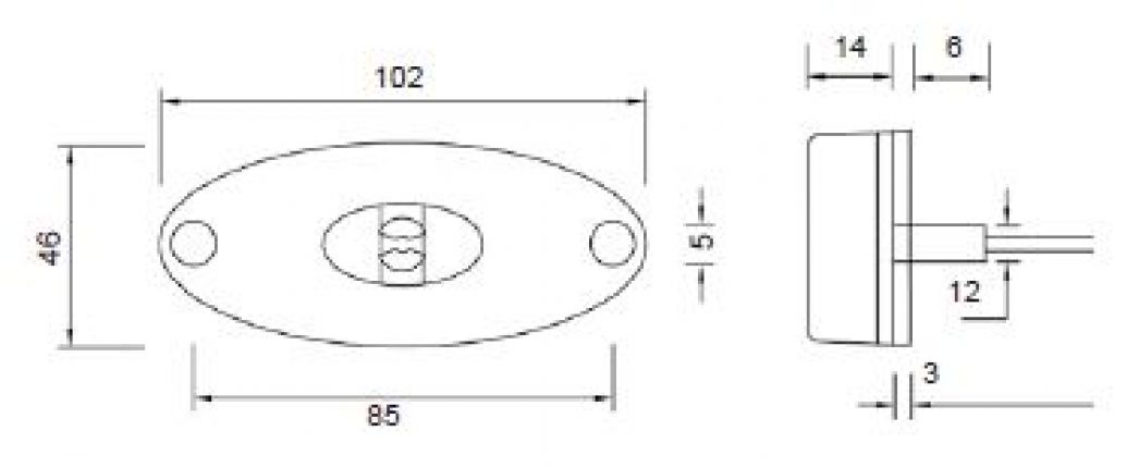 フラットポイント2 LED - 413285.001 - サイドマーカーライト