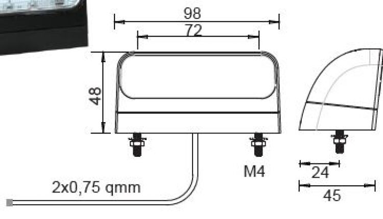 Regpoint 2 LED 12V/24V - 415797.001 - ライセンスプレートライト