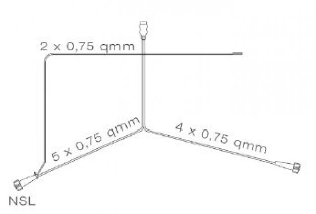 メインケーブル - 13ピンプラグ、2xアウトレットDC - 413174.001 - 接続ケーブル