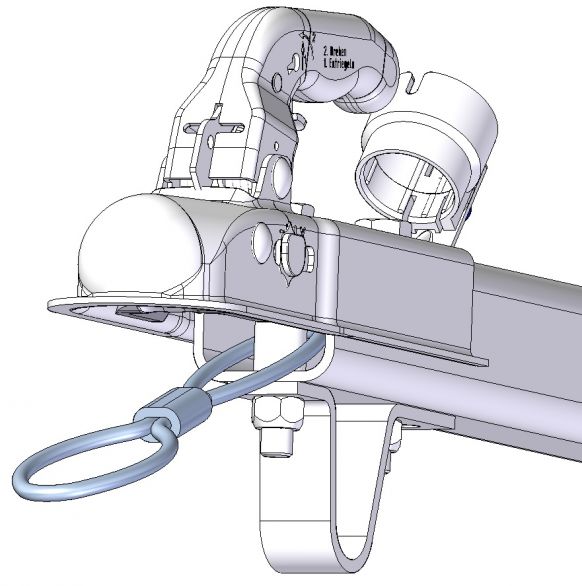 1500kgまでのアンブレーキトレーラ用キャッチケーブル - 6B1987.001 - フランジボール