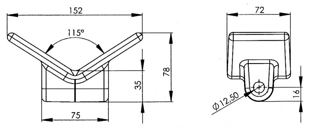 船首支持 - 402809.028 - ボートトレーラー