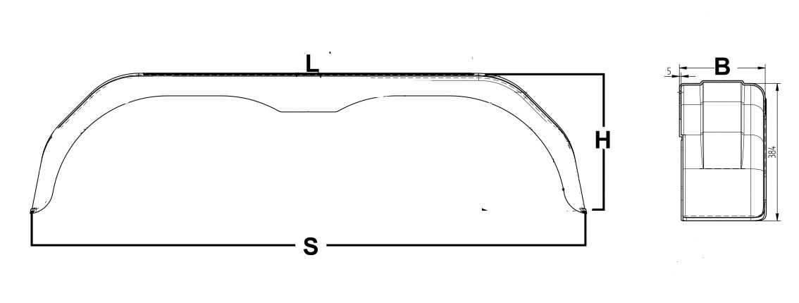 2軸プラスチック製アンギュラータイプのマッドガード - 6X1506.002 - マッドガード